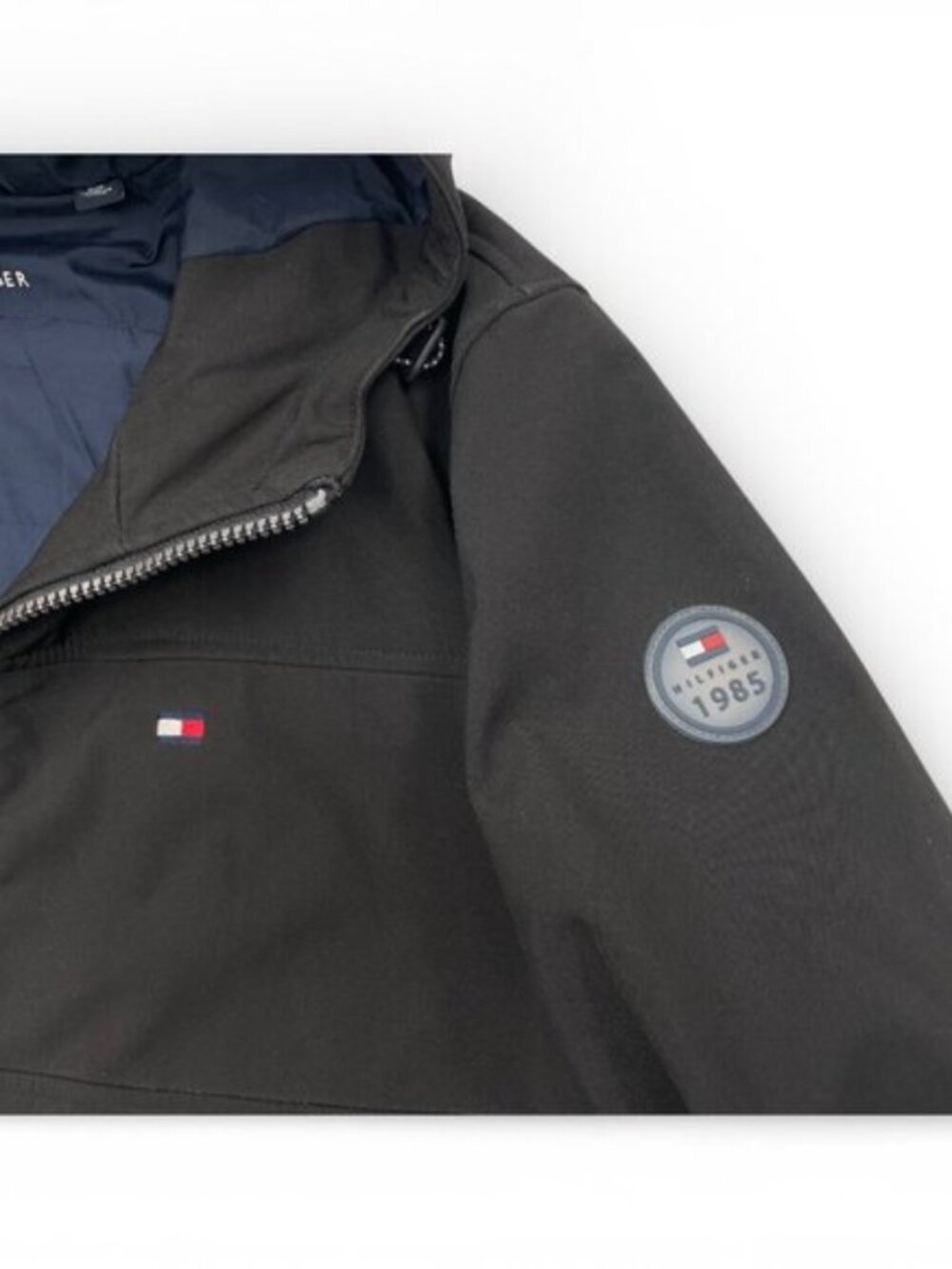 Tommy Hilfiger Soft Shell Hooded Insulated Black Winter Jacket Men's XL - Picture 4 of 10
